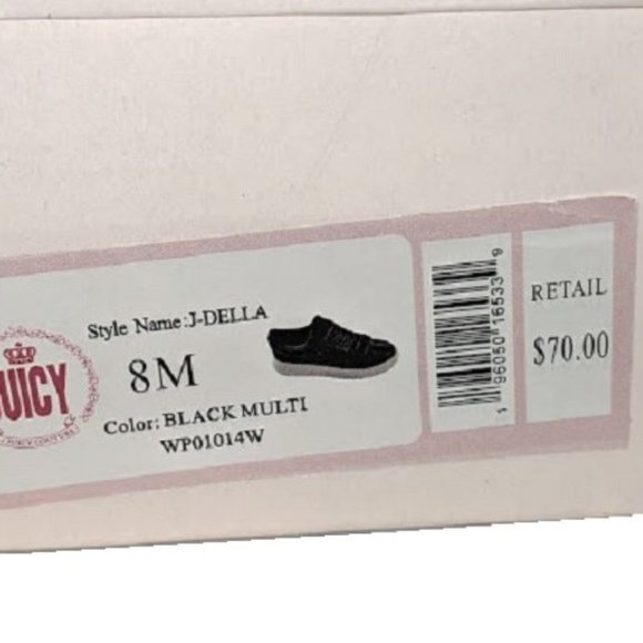 Juicy Couture Delia Womens Black Sequin Bling Lace Up Sneaker Size 8 New in Box - Picture 13 of 13